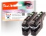 319164 - Peach Doppelpack Tintenpatronen schwarz kompatibel zu Brother LC-127XLBKBP